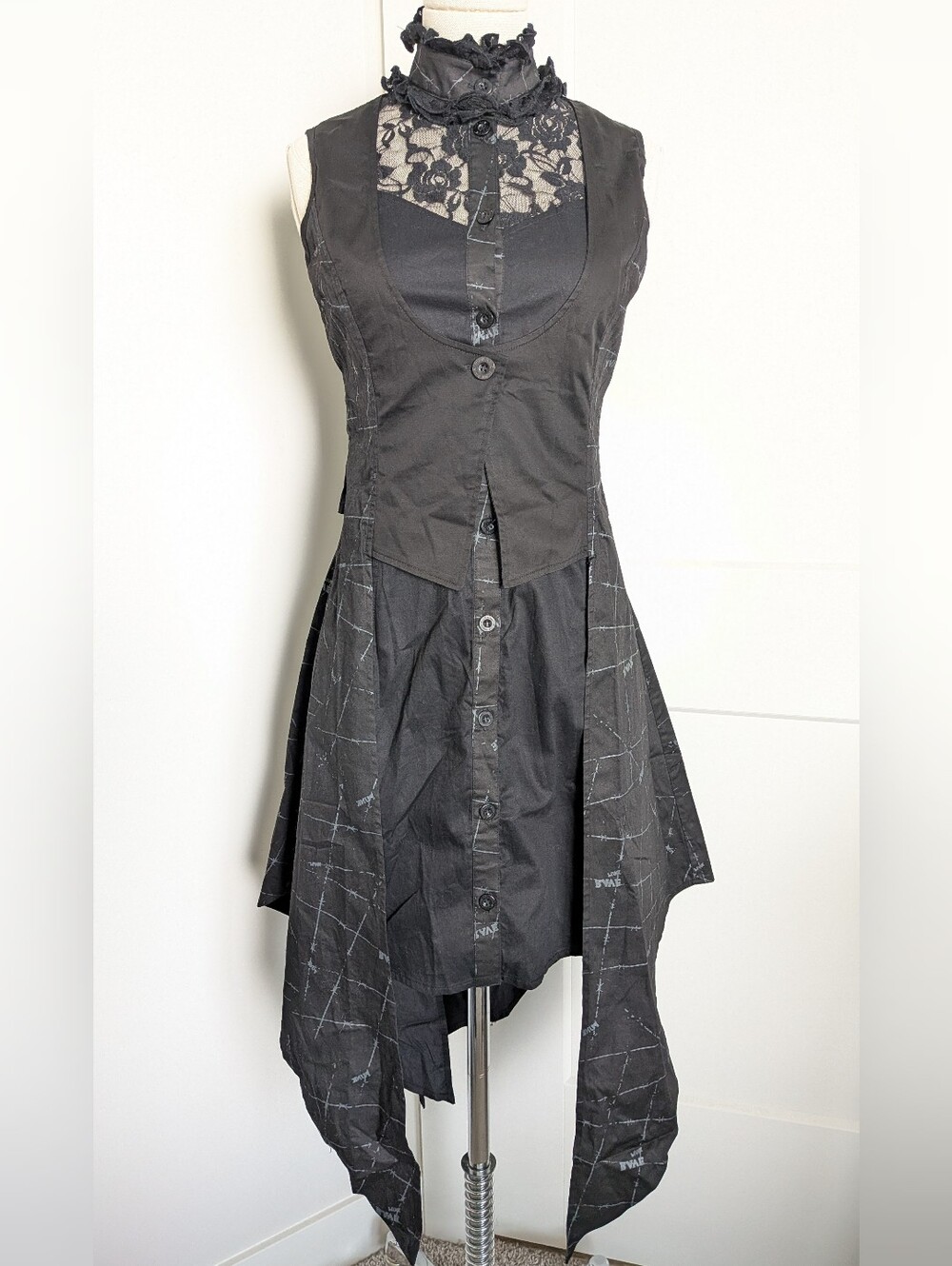 Punk Rave Black Dragonfly Gothic Shirtdress Size M New with Tags